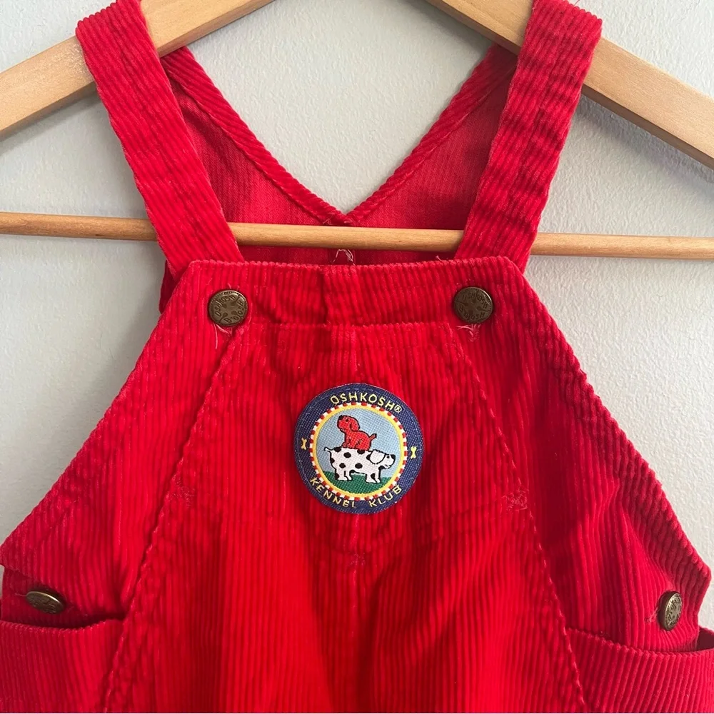 Vintage OshKosh Kennel Klub Corduroy Overalls Size 18 months Made in USA